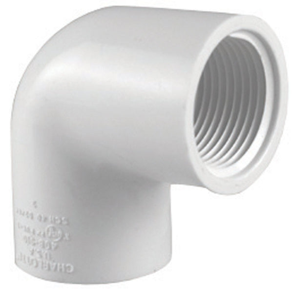 Charlotte Pipe PVC 02302 1200HA 90 Degree Elbow, White