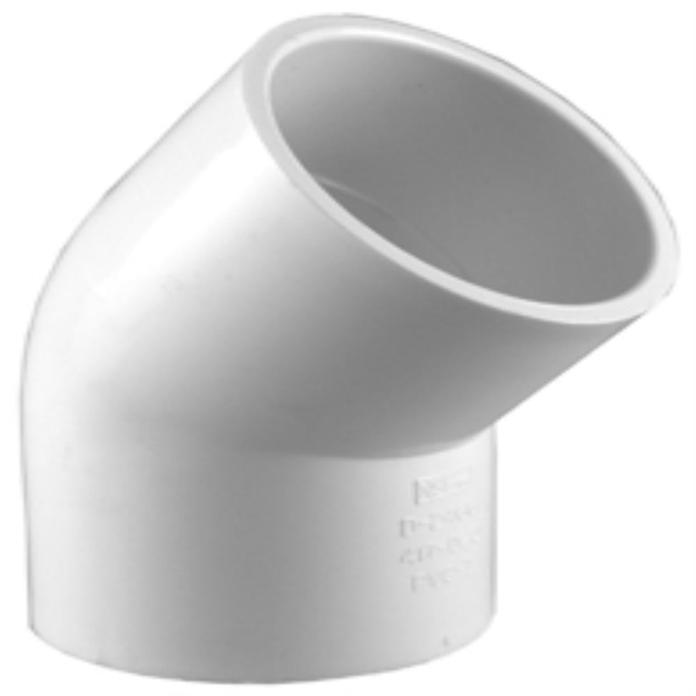 Charlotte Pipe PVC 02309 0600HA 45 Degree Elbow, White