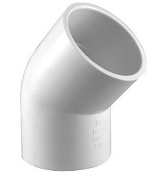 Charlotte Pipe PVC 02309 1600HA 45 Degree Elbow, White