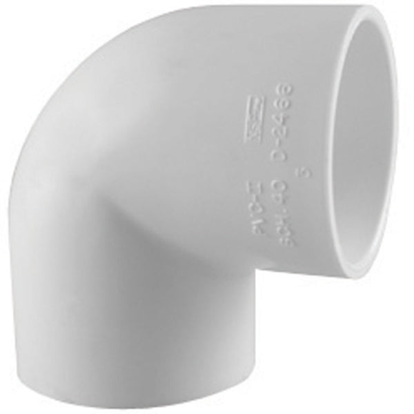 Charlotte Pipe PVC 02300 1400HA 90 Degree Elbow, White