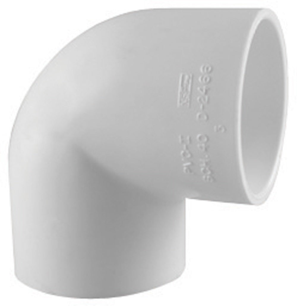 Charlotte Pipe PVC 02300 0800HA 90 Degree Elbow, White