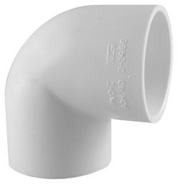 Charlotte Pipe PVC 02300 0800HA 90 Degree Elbow, White