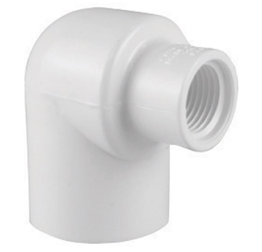 Charlotte Pipe PVC 02301 2800HA 90 Degree PVC Elbow, White
