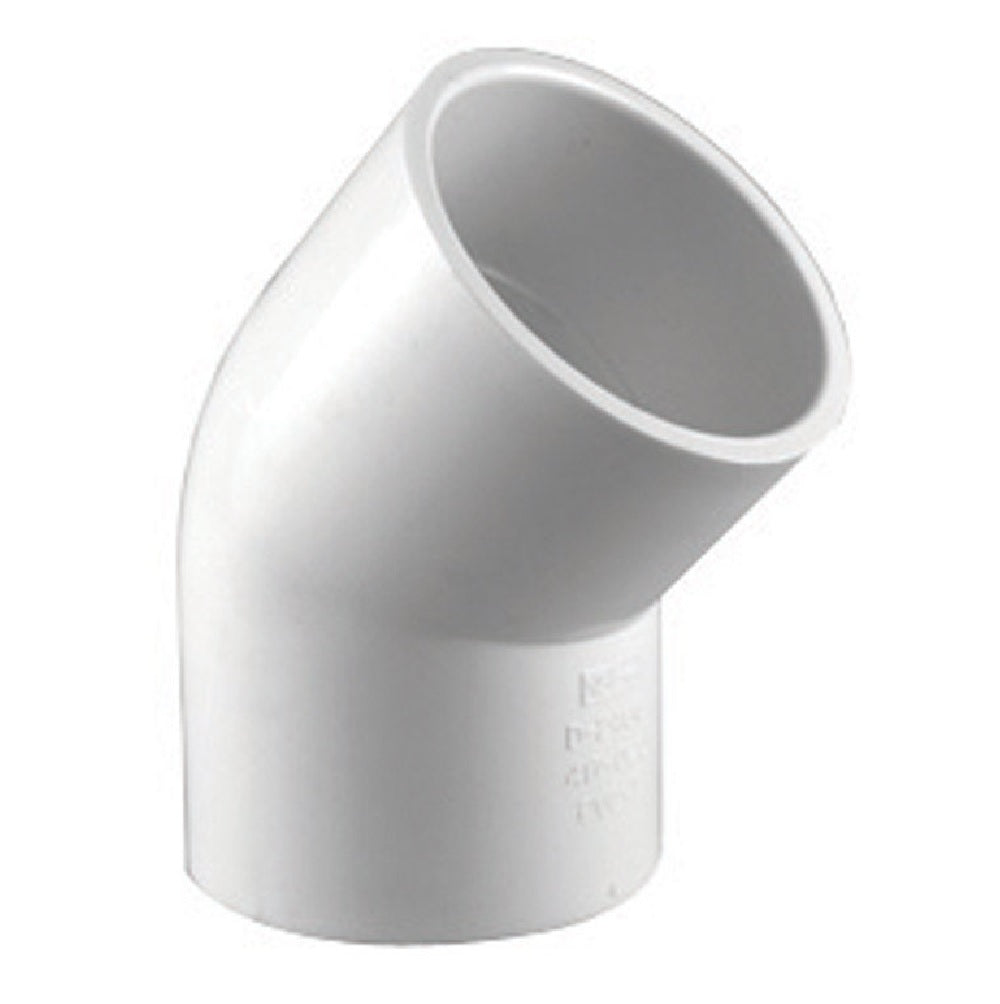 Charlotte Pipe PVC 02309 1400HA 45 Degree PVC Slip Elbow, White