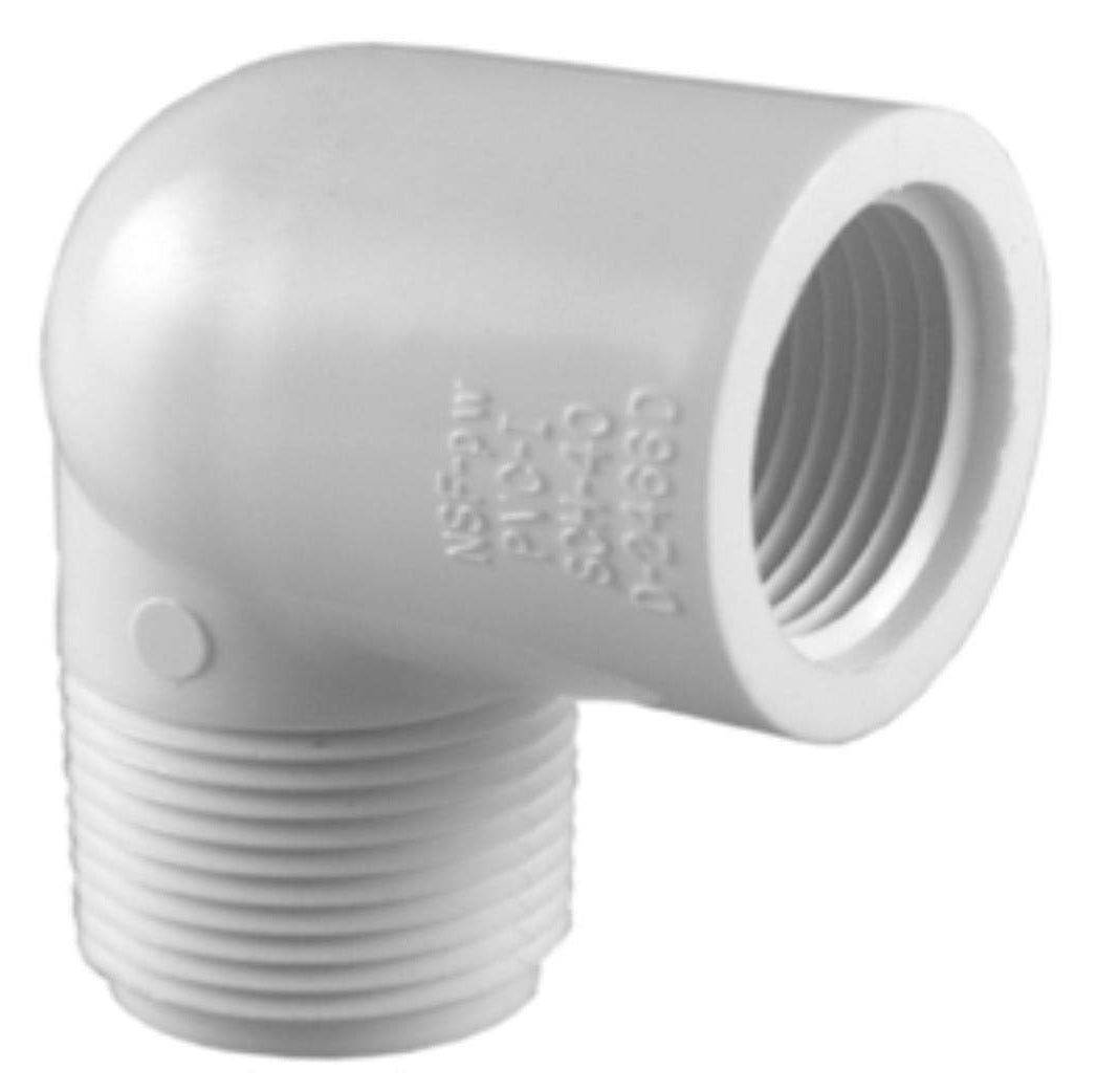 Charlotte Pipe PVC 02307 0800HA 90 Degree Street Elbow, White, 3/4 Inch