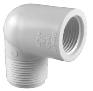 Charlotte Pipe PVC 02307 0800HA 90 Degree Street Elbow, White, 3/4 Inch