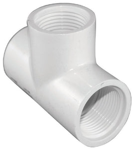 Charlotte Pipe PVC 02402 1000HA Female Iron Thread Pipe Tee, White, 1 Inch