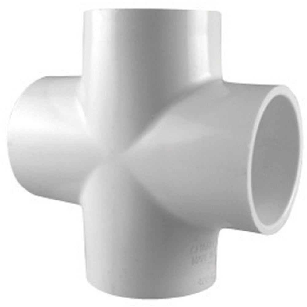 Charlotte Pipe PVC 02410 1200HA PVC Cross Pipe Fitting, White