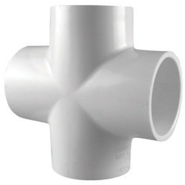 Charlotte Pipe PVC 02410 1200HA PVC Cross Pipe Fitting, White