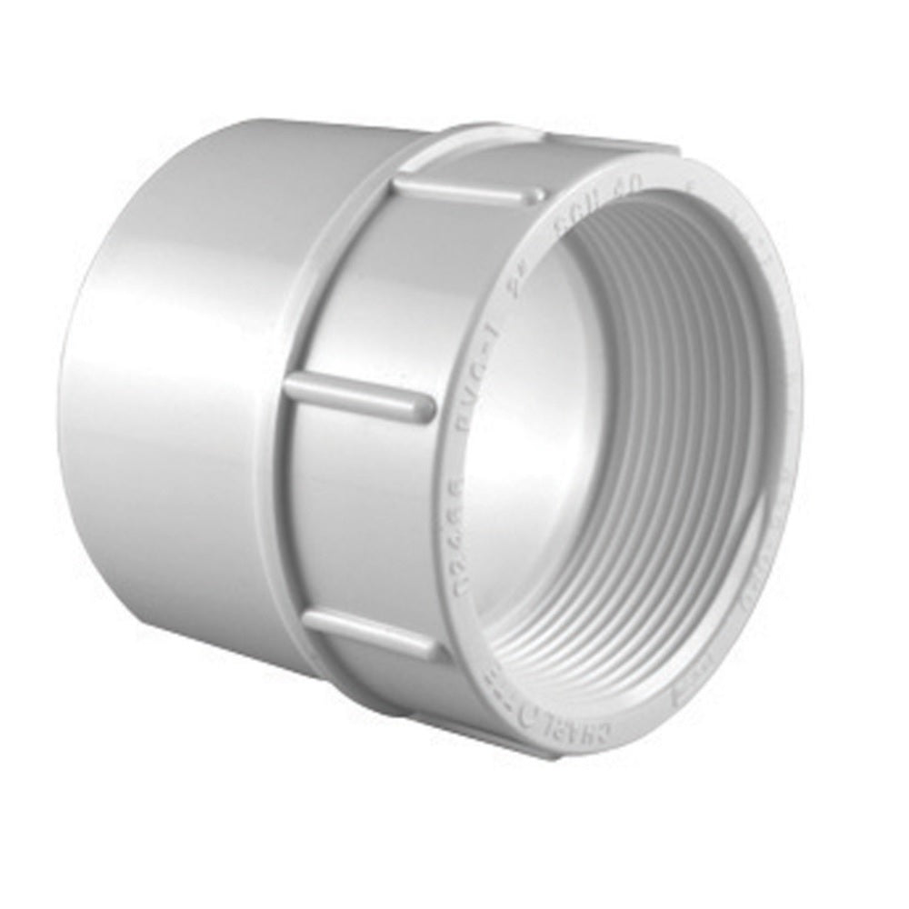 Charlotte Pipe PVC 02101 1000HA Pipe Adapter, White