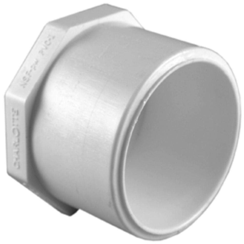 Charlotte Pipe PVC 02118 1200HA Plug Spigot Pipe Fitting, White, 1 Inch