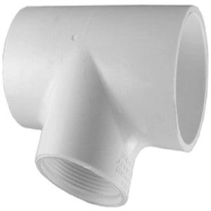 Charlotte Pipe PVC 02401 1600HA Pressure Tee, White, 2 Inch