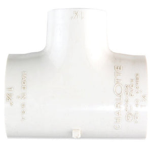 Charlotte Pipe PVC 02401 1200HA Pressure Tee, White, 1-1/4 Inch