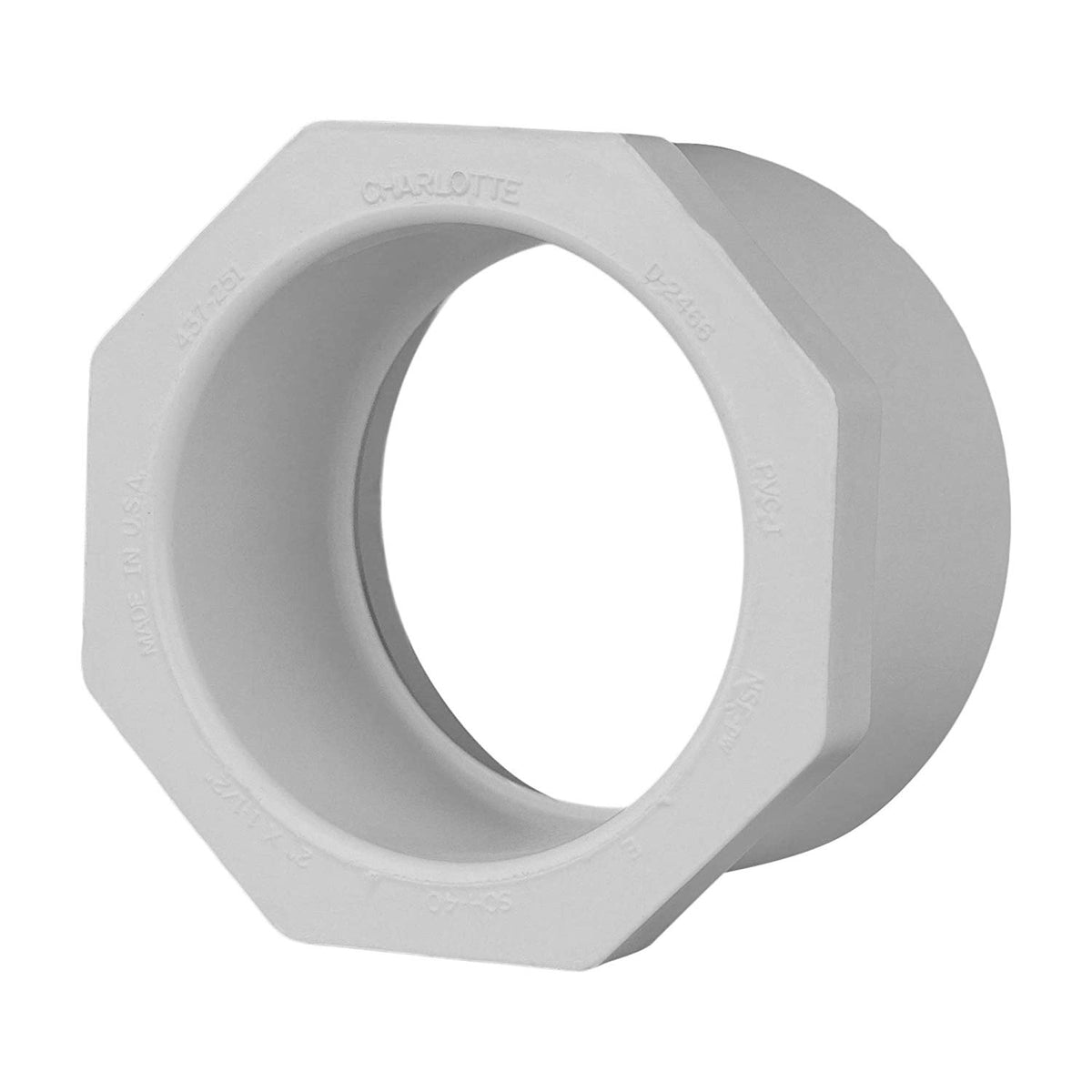 Charlotte Pipe PVC 02107 1400HA Reducer Bushing, White