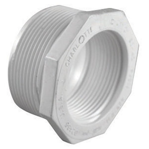 Charlotte Pipe PVC 02112 3600HA Reducer Bushing, 2" x 1", White