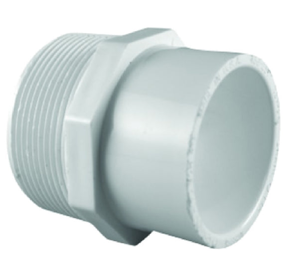 Charlotte Pipe PVC 02110 0700HA Reducing Male PVC Pipe Adapter, White
