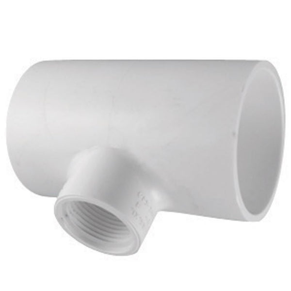 Charlotte Pipe PVC 02401 3300HA Reducing Tee, White