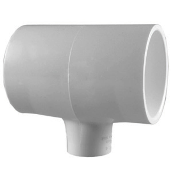 Charlotte Pipe PVC 02400 5800HA Reducing Tee, White