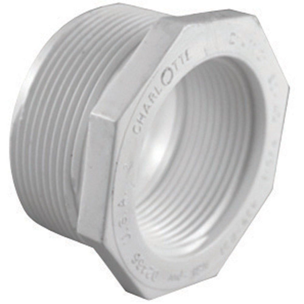 Charlotte Pipe PVC 02112 1800HA Reducing Threaded Bushing, White