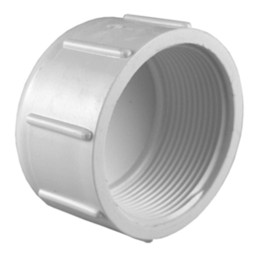 Charlotte Pipe PVC 02117 1200HA Schedule 40 Cap Threaded, White, 1 Inch