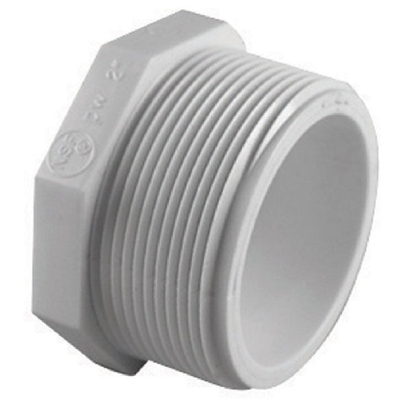 Charlotte Pipe PVC 02113 1200HA Schedule 40 Male Pipe Thread Plug, White