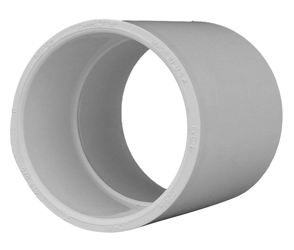 Charlotte Pipe PVC 02100 1700HA Schedule 40 Pressure Coupling, White