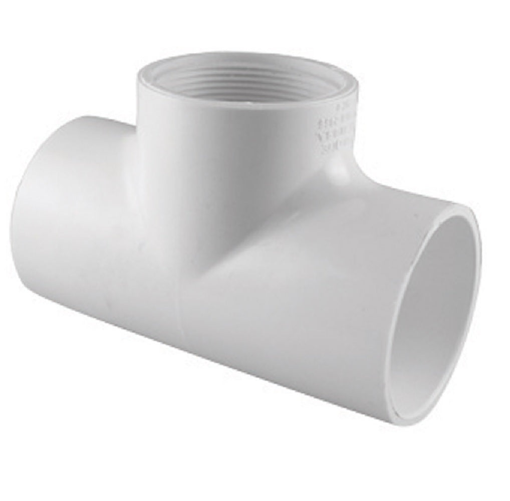Charlotte Pipe PVC 02401 0800HA Schedule 40 Slip PVC Tee, White