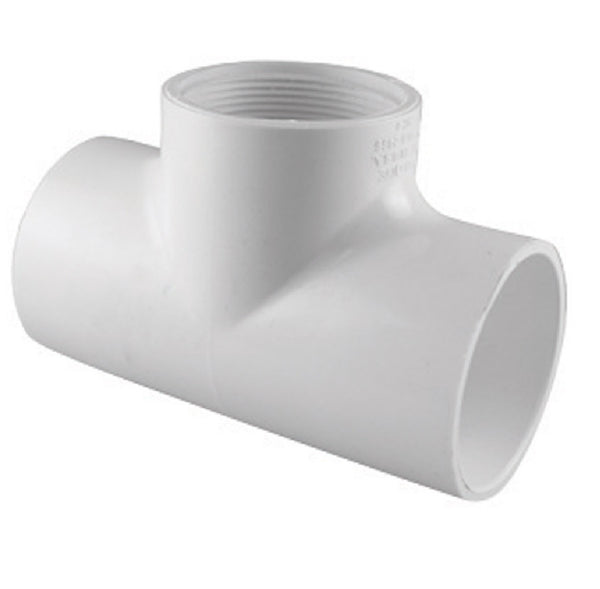 Charlotte Pipe PVC 02401 0800HA Schedule 40 Slip PVC Tee, White