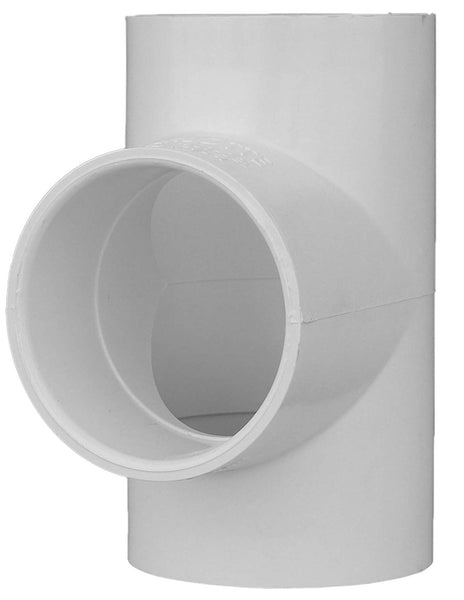 Charlotte Pipe PVC 02400 1800HA Tee Elbow, White, 3 Inch