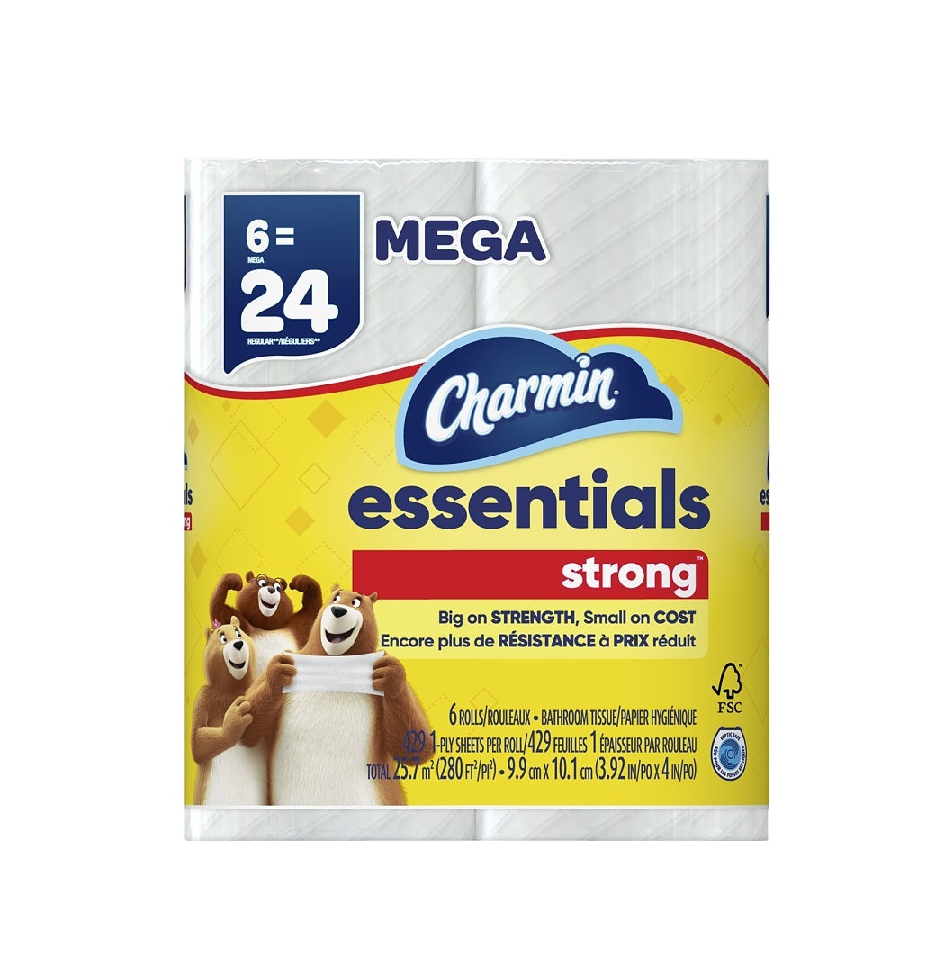 Charmin 04515 Essentials Strong Toilet Paper, White