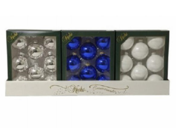 Christmas By Krebs CBK011003A Solid Glass Ornaments, Assorted Colors