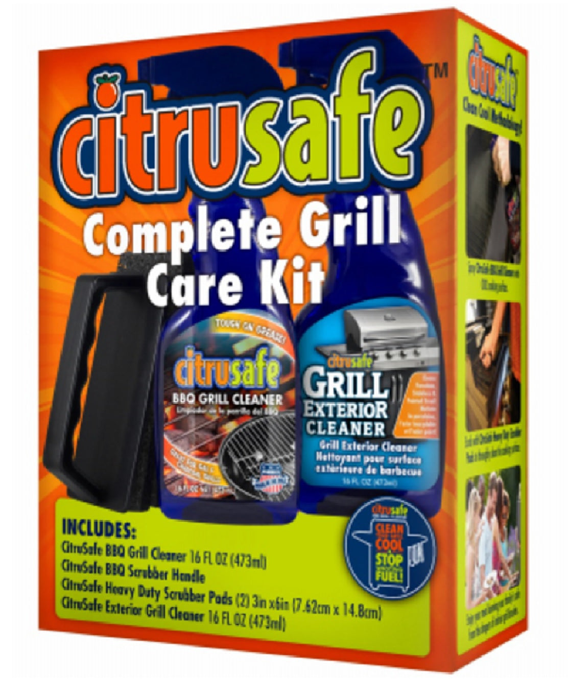 Citrusafe 23 oz. BBQ and Grill Cleaner Degreaser with Grill Scrubber Kit