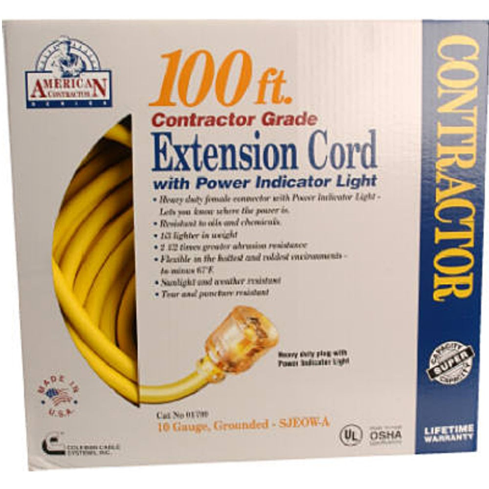 Coleman Cable 1789SW0002 Outdoor Extension Cord, 100 Feet