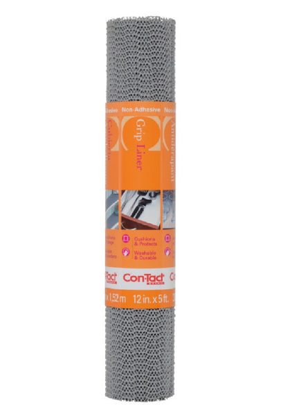 Con-Tact 05F-C6B0B-06 Beaded Grip Shelf Liner, Grey, 12 Inch X 5 Feet