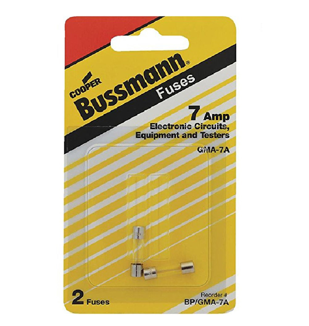 Cooper Bussmann BP/GMA-7A Glass Fast Acting Fuse, 7 Amps, 125 Volts