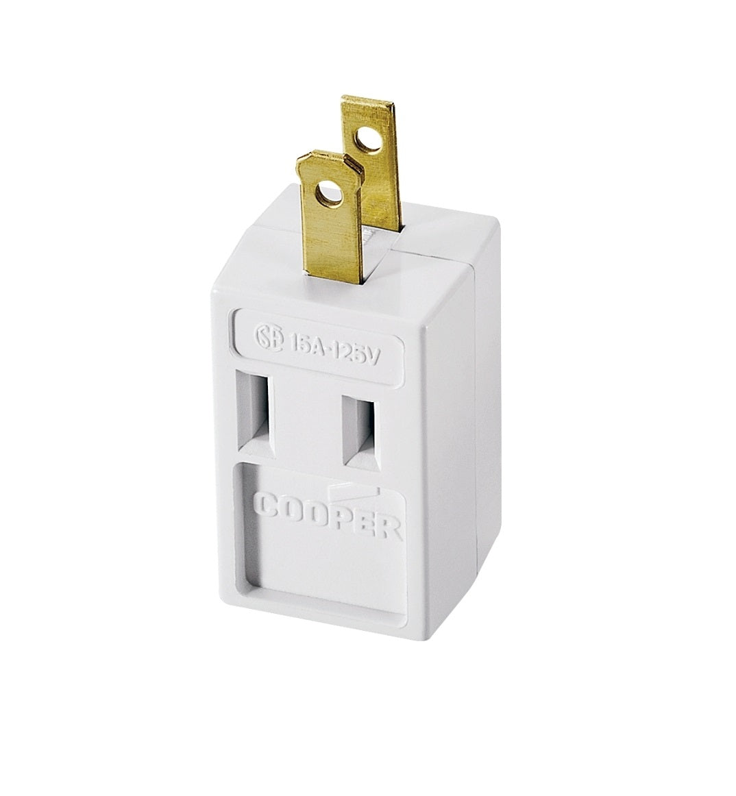 Cooper Wiring 4400W-BOX Outlet Adapter, 2 Pole, White