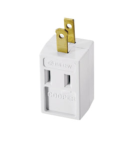 Cooper Wiring 4400W-BOX Outlet Adapter, 2 Pole, White