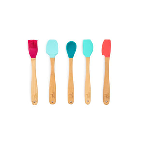 Core Kitchen CDU21318-TV Bamboo + Silicone Mini Utensils CDU, Silicone/Wood