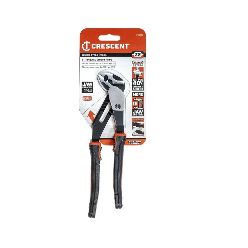 Crescent RTZ28CG K9 Z2 Tongue and Groove Plier, 8-1/2 Inch
