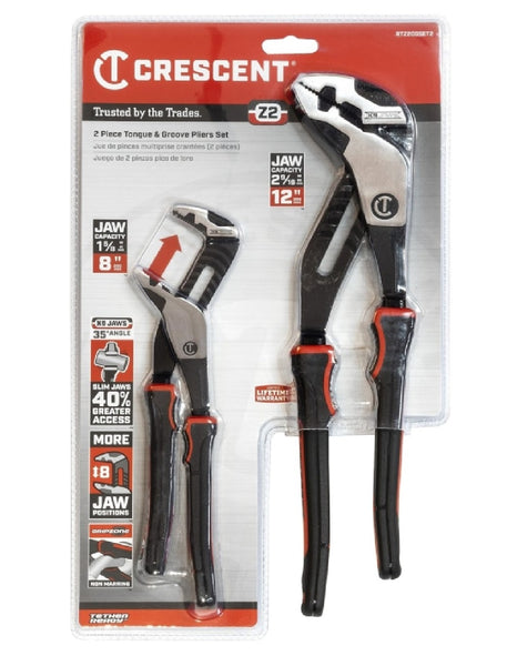 Crescent RTZ2CGSET2 Tongue and Groove Plier Set, Polished