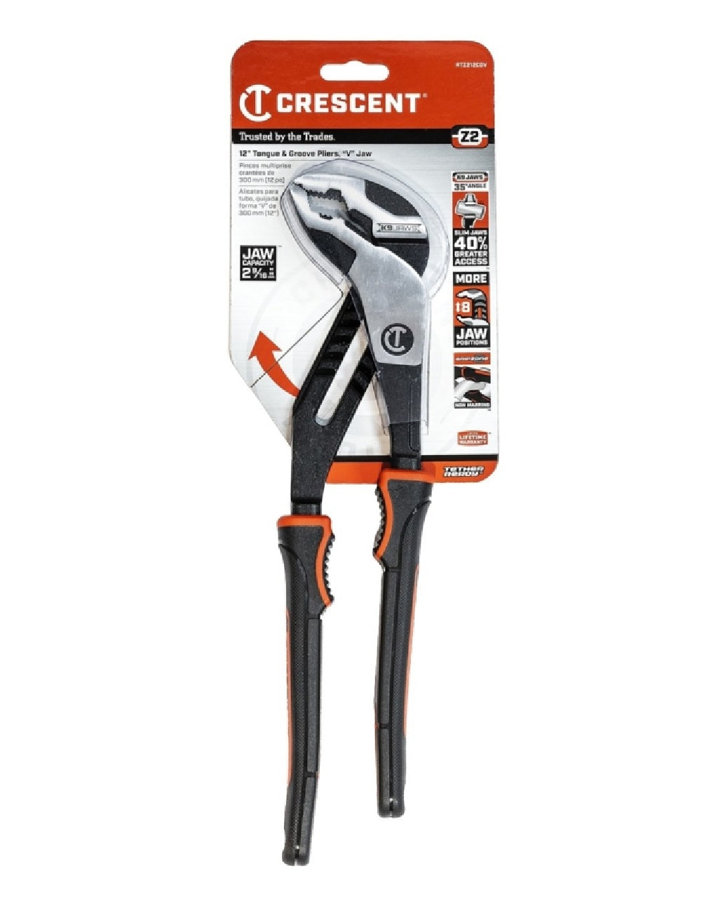 Crescent RTZ212CGV Tongue and Groove Plier, Alloy Steel