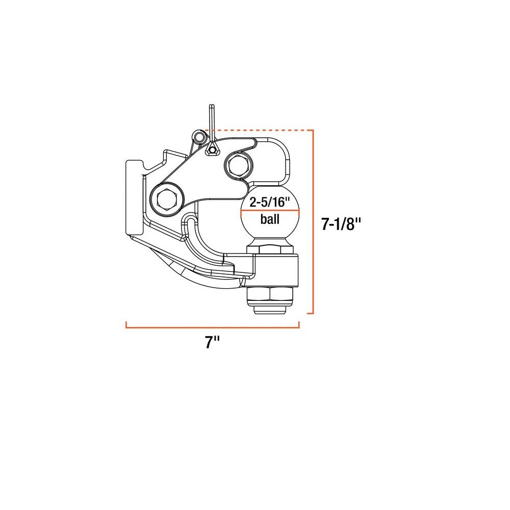 Curt 48200 Ball and Pintle Hitch, Forged Steel