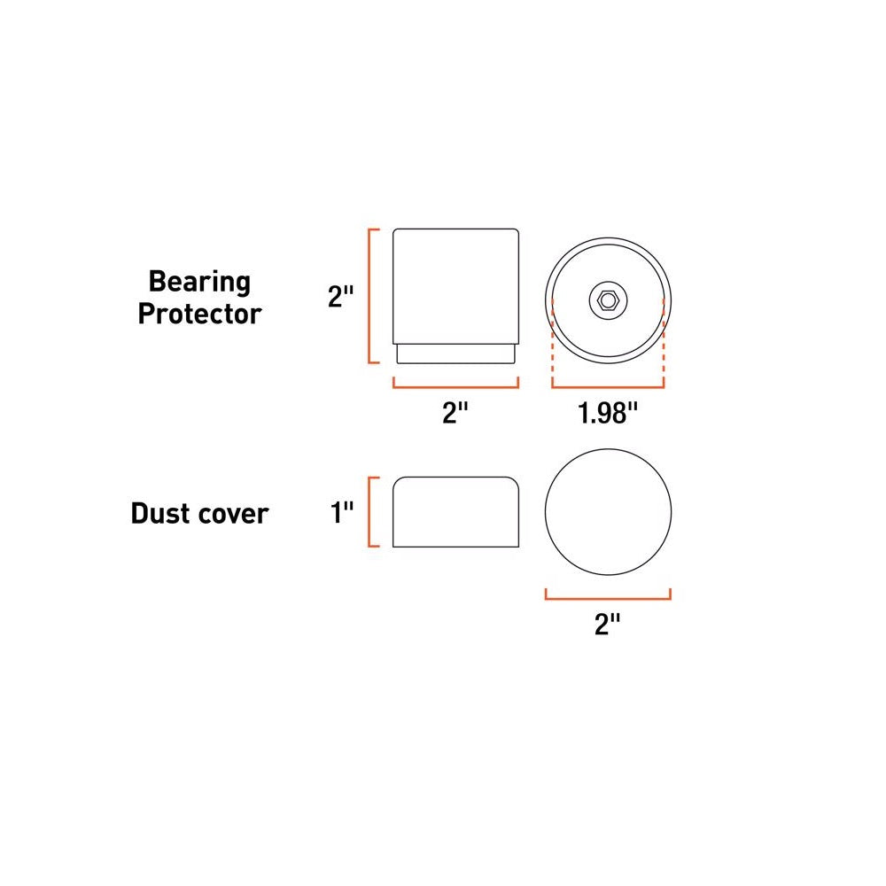 Curt 22198 Bearing Protectors Cover, Chrome, Steel