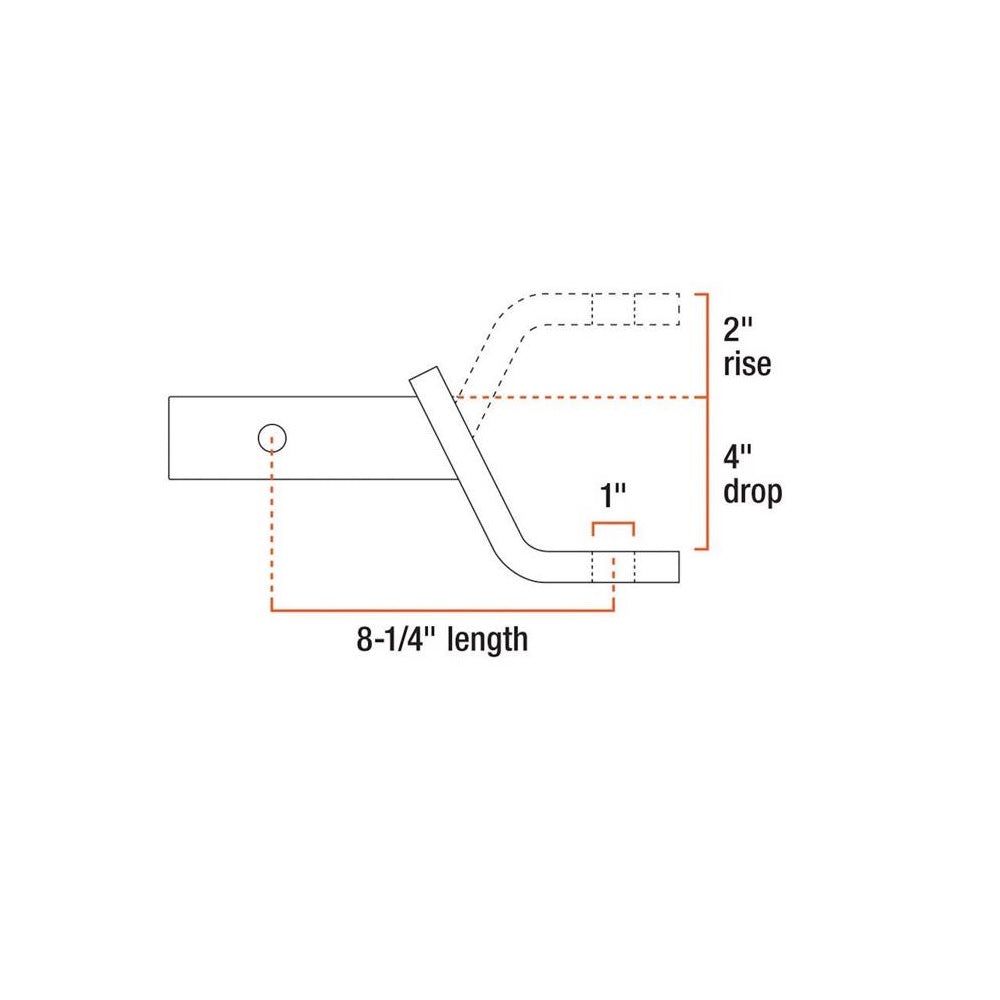 Curt 45850 Hitch Ball Mount, 2 Inch x 4 Inch