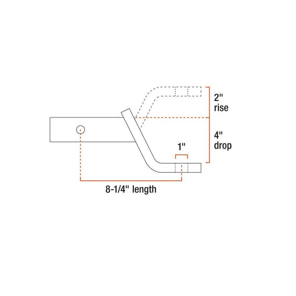 Curt 45850 Hitch Ball Mount, 2 Inch x 4 Inch Toolbox Supply