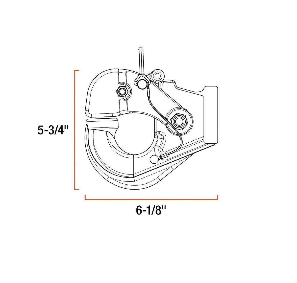 Curt 48215 Pintle Hook, Black, Forged Steel