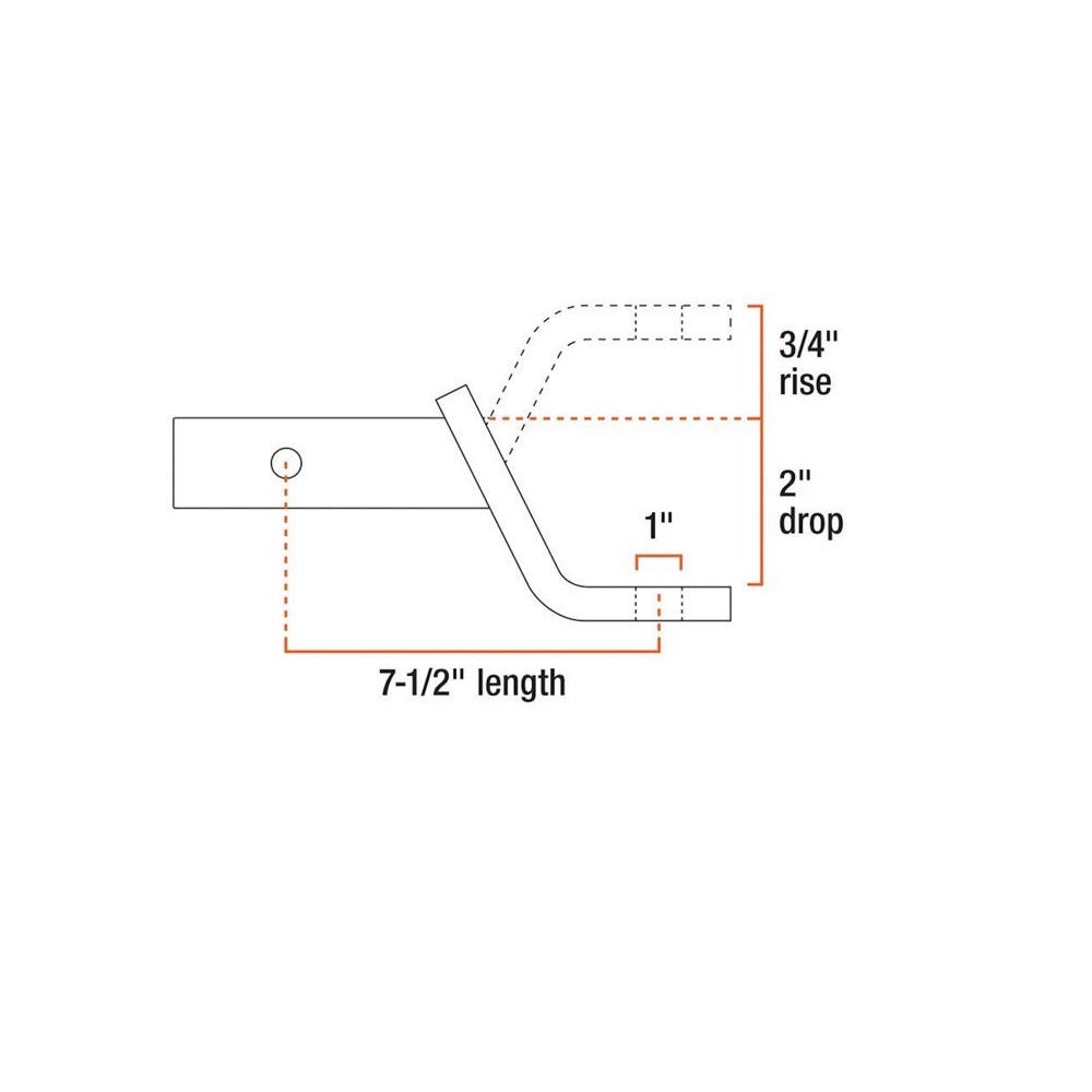 Curt 45830 Trailer Hitch Ball Mount, 2 Inch, Steel