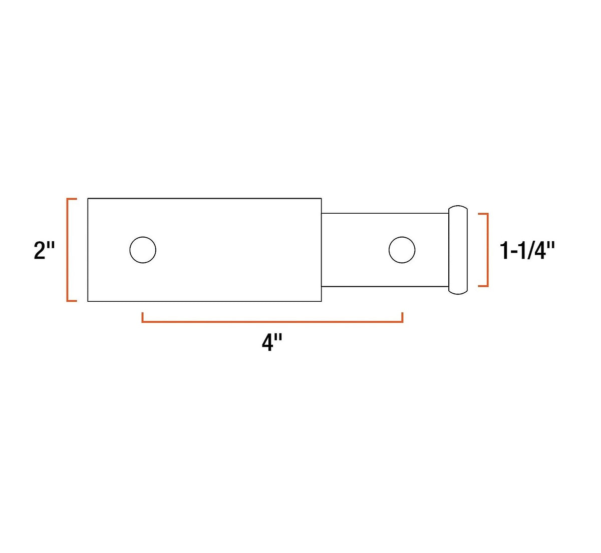 Curt 45770 Trailer Hitch Receiver Adapter Reducer, Gloss Black Powder Coat