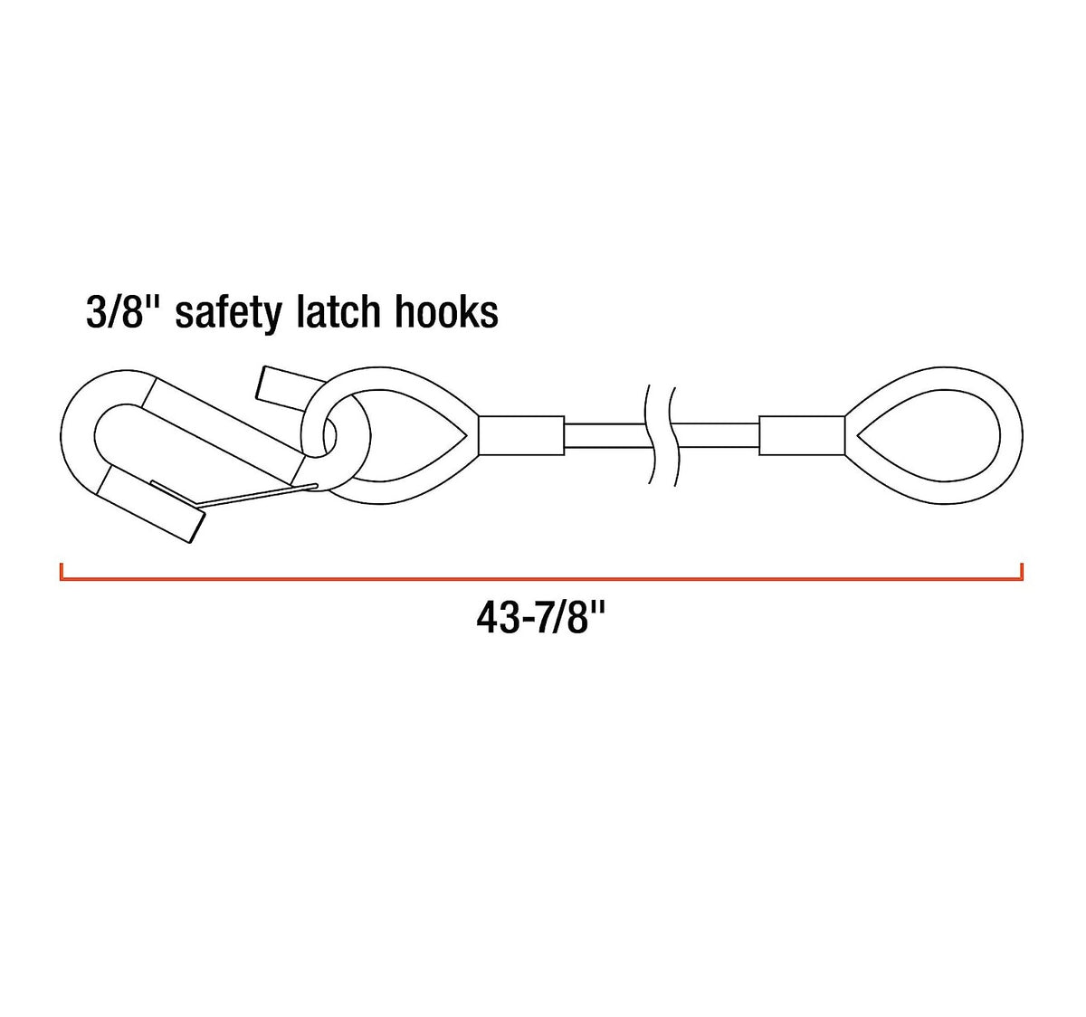 Curt 80136 Trailer Safety Cables, Vinyl Coated Steel