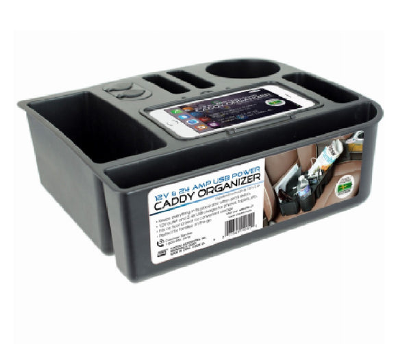 Custom Accessories 91135 USB Power Caddy Interior Organizer, Black